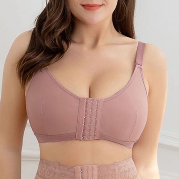 Joshine Post-Surgical Sports Support Bra Frt Closure w/Adjustb Straps XL Rosy Br - Picture 1 of 8
